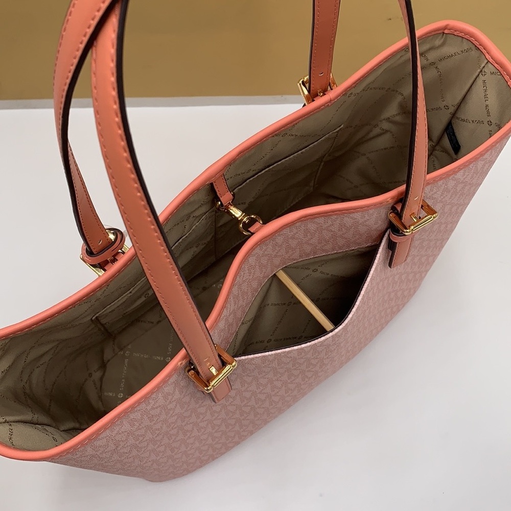 MICHAEL KORS JET SET TRAVEL MEDIUM CARRYALL TOTE SHERBERT MULTI COLOR - Picture 11 of 16